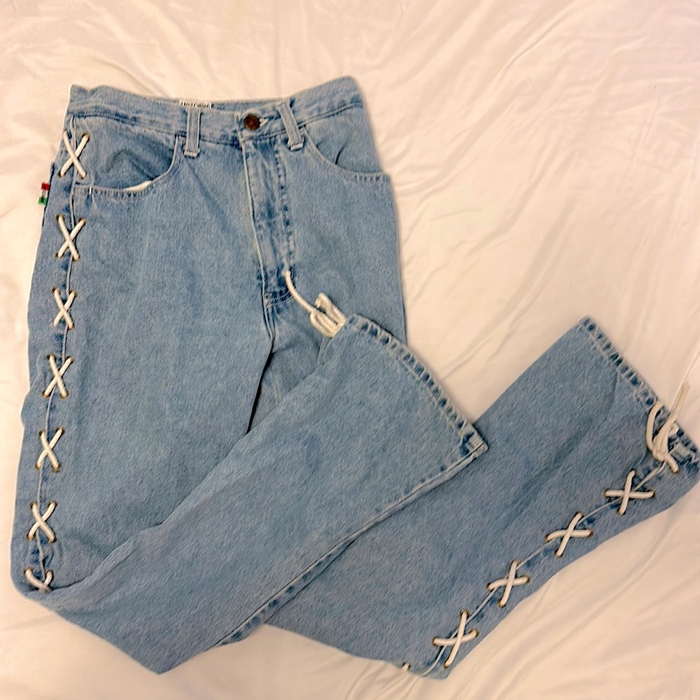 Vintage 90s Lace Up Moschino Jeans Size 6
